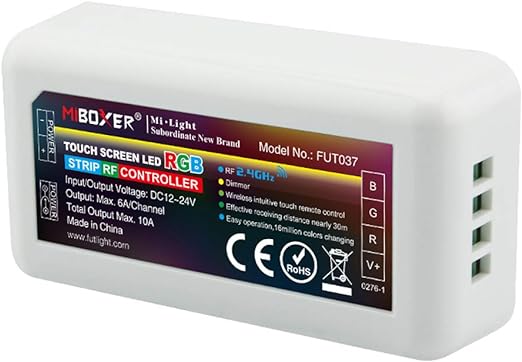 Miboxer RGB LED Strip Light 2.4GHz RF Wireless 4-Zone Controller Receiver Box