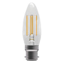 LED 3.3W Dimmable Clear Filament Candle - BC - 2700K