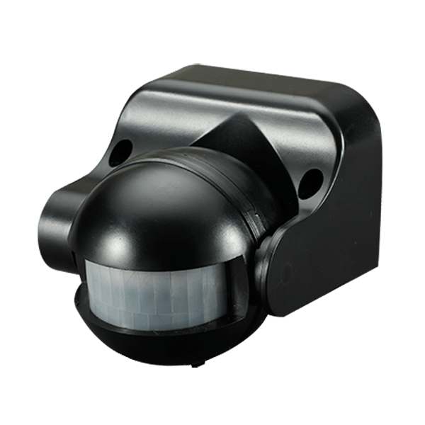 Wall Mounted Tiltable 180 degree PIR - Black