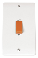 45A 2 Gang (Vertical) Double Pole Plate Switch