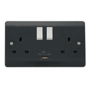 13A 2 Gang Switched Socket Outlet With Single 2.1A USB Outlet