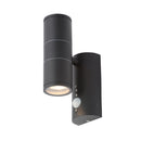 Islay PIR Up/Down Wall Light in Black Finish
