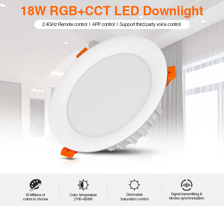 18W RGB+CCT LED Downlight