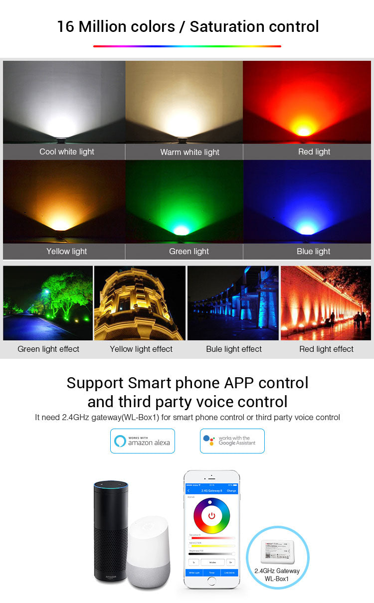 10W RGB+CCT LED Floodlight