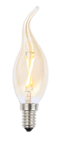 2w LED Bent Tip flicker Candle SES Tinted Filament Lamp
