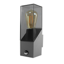 E27 Boxed Wall Light With Clear Lens with PIR & 8w Filament Lamp - IP54