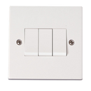 10AX 3 Gang 2 Way Plate Switch