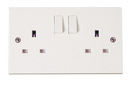 13A 2 Gang Double Pole Switched Socket Outlet