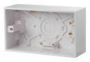 n: 2 Gang 47mm Deep Pattress Box Fitted With Cable Restraint & Earth Terminal