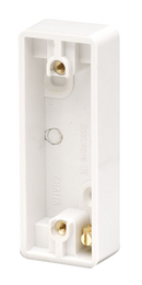 1 Gang 19mm Deep Architrave Pattress Box with Earth Terminal