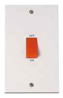 45A 2 Gang (Vertical) Double Pole Plate Switch