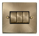 10AX Ingot 3 Gang 2 Way Plate Switch