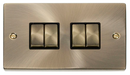 10AX Ingot 4 Gang 2 Way Plate Switch