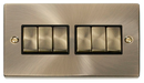 10AX Ingot 6 Gang 2 Way Plate Switch