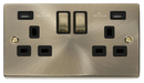 13A Ingot 2 Gang Switched Socket Outlet With Twin USB (Total 4.2A) Outlets
