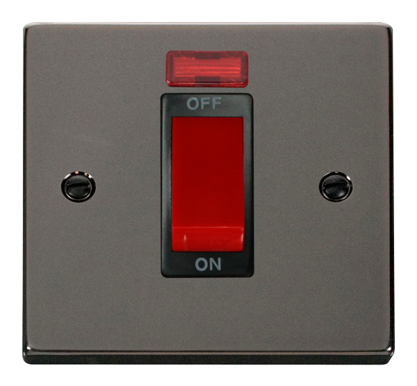 45A 1 Gang Double Pole Plate Switch With Neon
