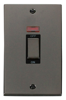 45A Ingot 2 Gang (Vertica) Double Pole Plate Switch With Neon