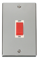 45A 2 Gang (Vertical) Double Pole Plate Switch
