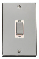 45A Ingot 2 Gang (Vertica) Double Pole Plate Switch