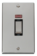 45A Ingot 2 Gang (Vertica) Double Pole Plate Switch With Neon