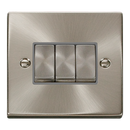 10AX Ingot 3 Gang 2 Way Plate Switch