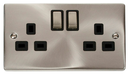13A Ingot 2 Gang Double Pole Switched Socket Outlet