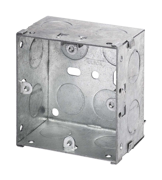 1 Gang 47mm Deep Galvanised Steel K.O. Box